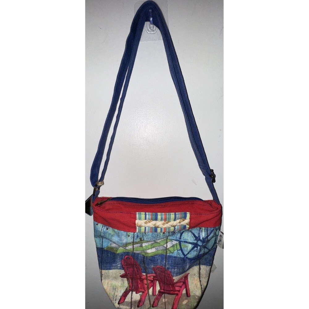 Paul Brent Crossbody Purse Beachy Charm Adirondack Chairs Mirror Vacation 10"